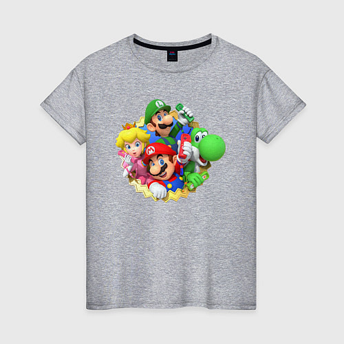 Женская футболка Марио, Луиджи, Пич и Йоши / Меланж – фото 1