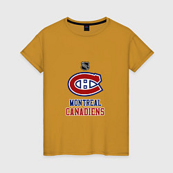 Футболка хлопковая женская Монреаль Канадиенс - НХЛ, цвет: горчичный