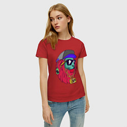 Футболка хлопковая женская Lion swag, цвет: красный — фото 2