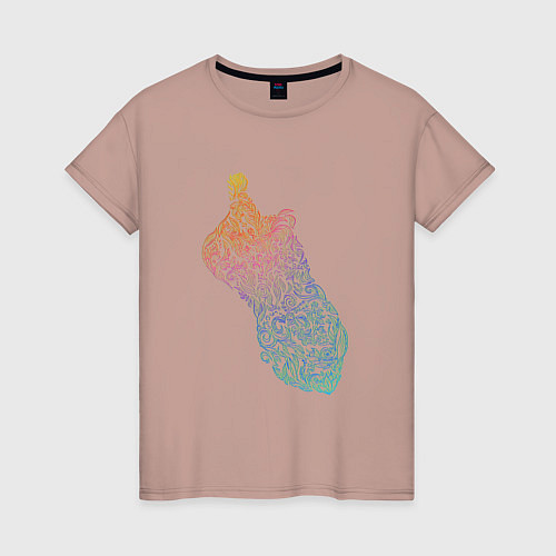 Женская футболка Скальник - узор / Пыльно-розовый – фото 1