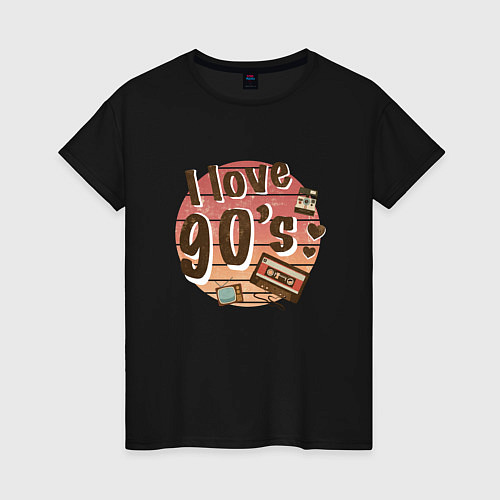Женская футболка I love 90-s / Черный – фото 1