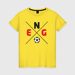 Футболка хлопковая женская Team England, цвет: желтый