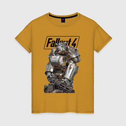 Футболка хлопковая женская Paladin Danse of the Brotherhood of Steel Fallout, цвет: горчичный