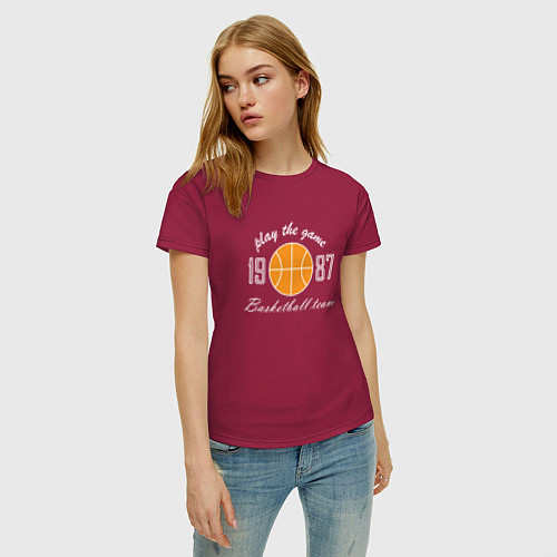 Женская футболка Любителям баскетбола / Маджента – фото 3