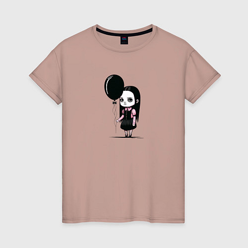 Женская футболка Мрачная девочка / Пыльно-розовый – фото 1