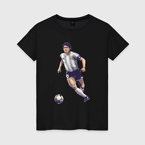 Женская футболка Maradona football / Черный – фото 1