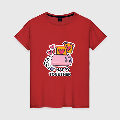 Женская футболка Happy together / Красный – фото 1
