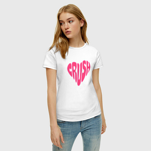 Женская футболка Crush pink color / Белый – фото 3