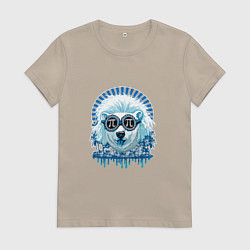 Футболка хлопковая женская Blue bear, цвет: миндальный