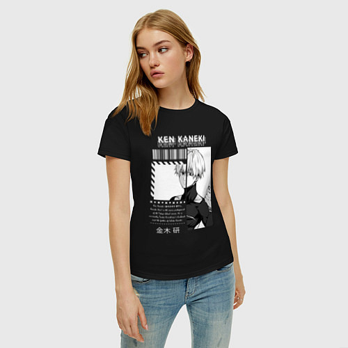 Женская футболка Кен Канеки гуль / Черный – фото 3