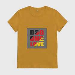 Футболка хлопковая женская Коробка DSG, цвет: горчичный