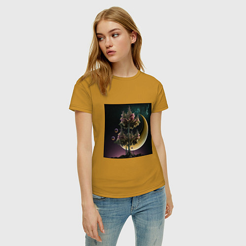 Женская футболка Фантастическое дерево / Горчичный – фото 3