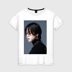 Футболка хлопковая женская Dark side Jimin, цвет: белый