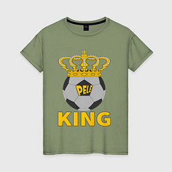 Футболка хлопковая женская Пеле король футбола, цвет: авокадо