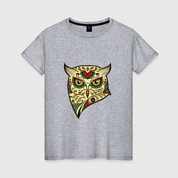 Футболка хлопковая женская Owl color, цвет: меланж