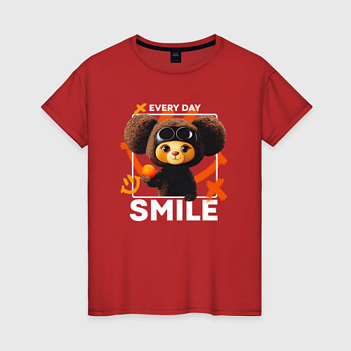 Женская футболка Every day smile / Красный – фото 1