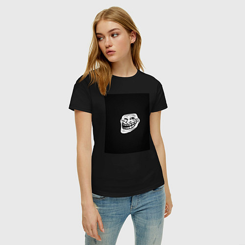 Женская футболка Тролль Фейс / Черный – фото 3
