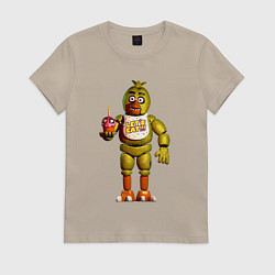 Футболка хлопковая женская Чика и Мистер Кекс, цвет: миндальный