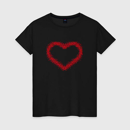 Женская футболка Сердце в стиле импрессионизм / Черный – фото 1