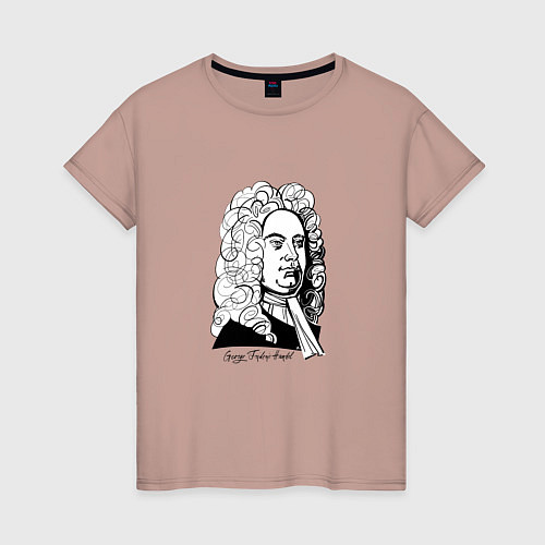 Женская футболка Георг Фридрих Гендель / Пыльно-розовый – фото 1