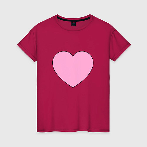 Женская футболка Большое розовое сердечко / Маджента – фото 1
