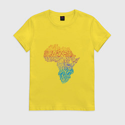 Футболка хлопковая женская Color Africa, цвет: желтый
