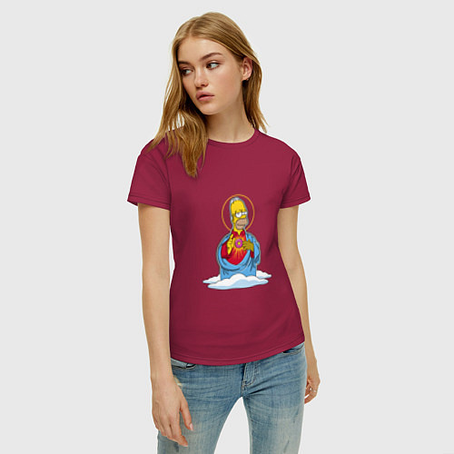 Женская футболка Святой пончик / Маджента – фото 3