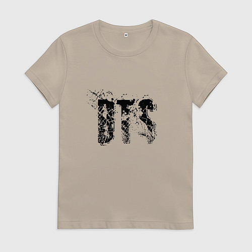 Женская футболка BTS logo / Миндальный – фото 1