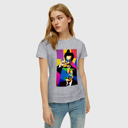 Женская футболка Salvador Dali: Pop Art / Меланж – фото 3
