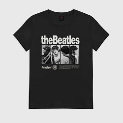 Футболка хлопковая женская The Beatles rock, цвет: черный