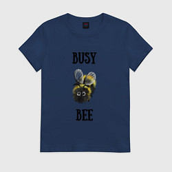 Футболка хлопковая женская Busy bee, цвет: тёмно-синий