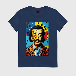 Футболка хлопковая женская Salvador Dali : Pop Art, цвет: тёмно-синий