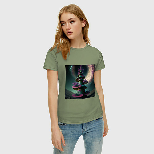 Женская футболка Космическая клумба / Авокадо – фото 3