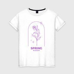 Футболка хлопковая женская Spring Blossom Весеннее Цветение, цвет: белый