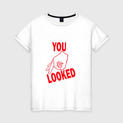 Футболка хлопковая женская You looked, цвет: белый