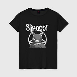 Футболка хлопковая женская Slipnot, цвет: черный