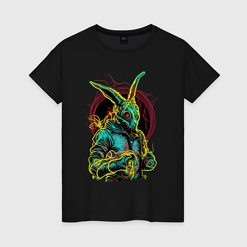 Женская футболка Кролик мутант / Черный – фото 1