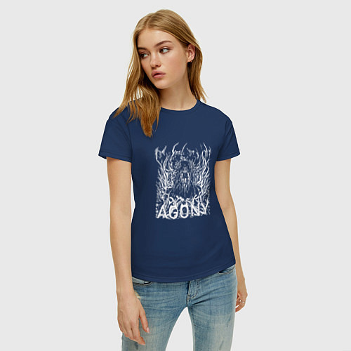 Женская футболка Agony / Тёмно-синий – фото 3