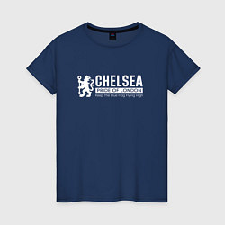 Футболка хлопковая женская Челси лев, цвет: тёмно-синий