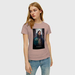 Футболка хлопковая женская Челябинск - персонаж, цвет: пыльно-розовый — фото 2