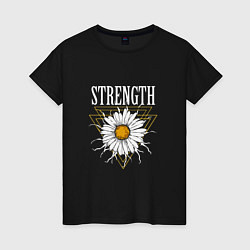 Футболка хлопковая женская Strength, цвет: черный