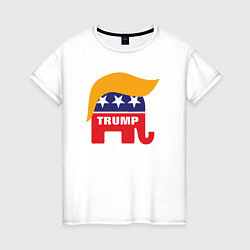 Футболка хлопковая женская Trump elephant, цвет: белый
