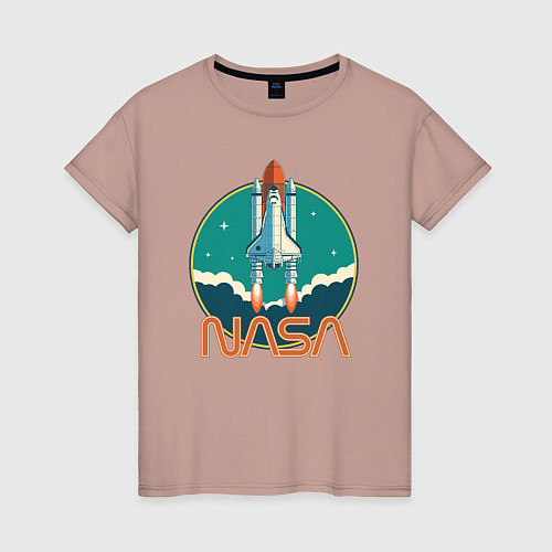 Женская футболка NASA Ship / Пыльно-розовый – фото 1