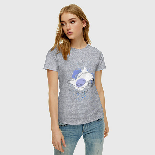 Женская футболка Грустный голубь: mood AF / Меланж – фото 3