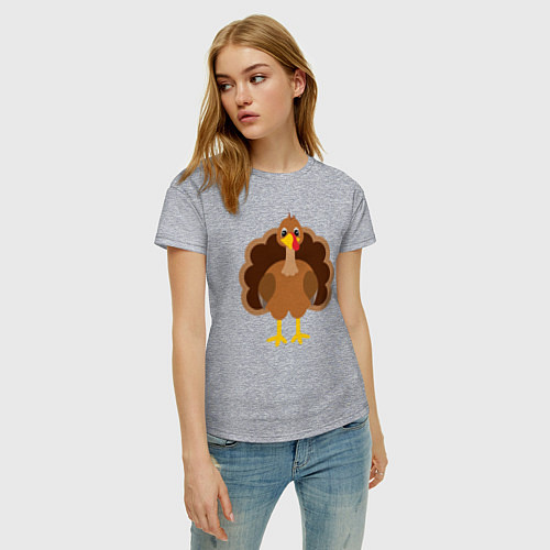 Женская футболка Turkey bird / Меланж – фото 3