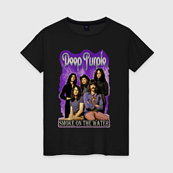 Футболка хлопковая женская Deep Purple rock, цвет: черный