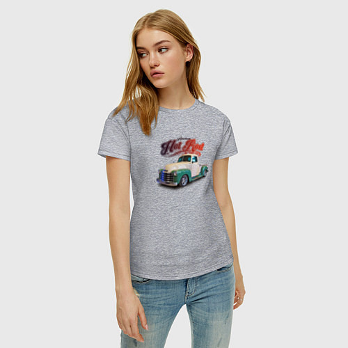 Женская футболка Американский пикап Chevrolet Thriftmaster / Меланж – фото 3