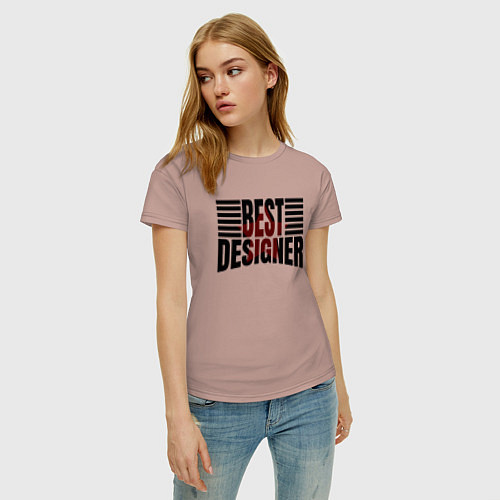 Женская футболка Best designer и линии / Пыльно-розовый – фото 3