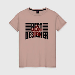 Футболка хлопковая женская Best designer и линии, цвет: пыльно-розовый