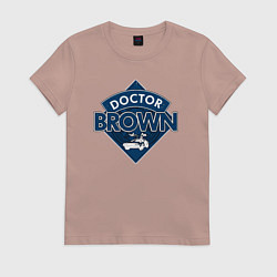 Футболка хлопковая женская Doctor Brown, цвет: пыльно-розовый